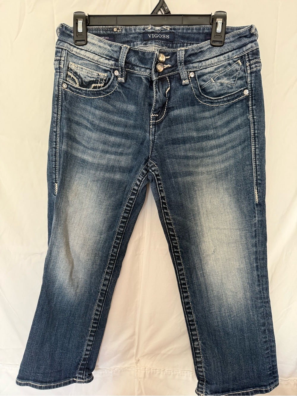 Vigoss Distressed Washed Blue Ankle Jeans